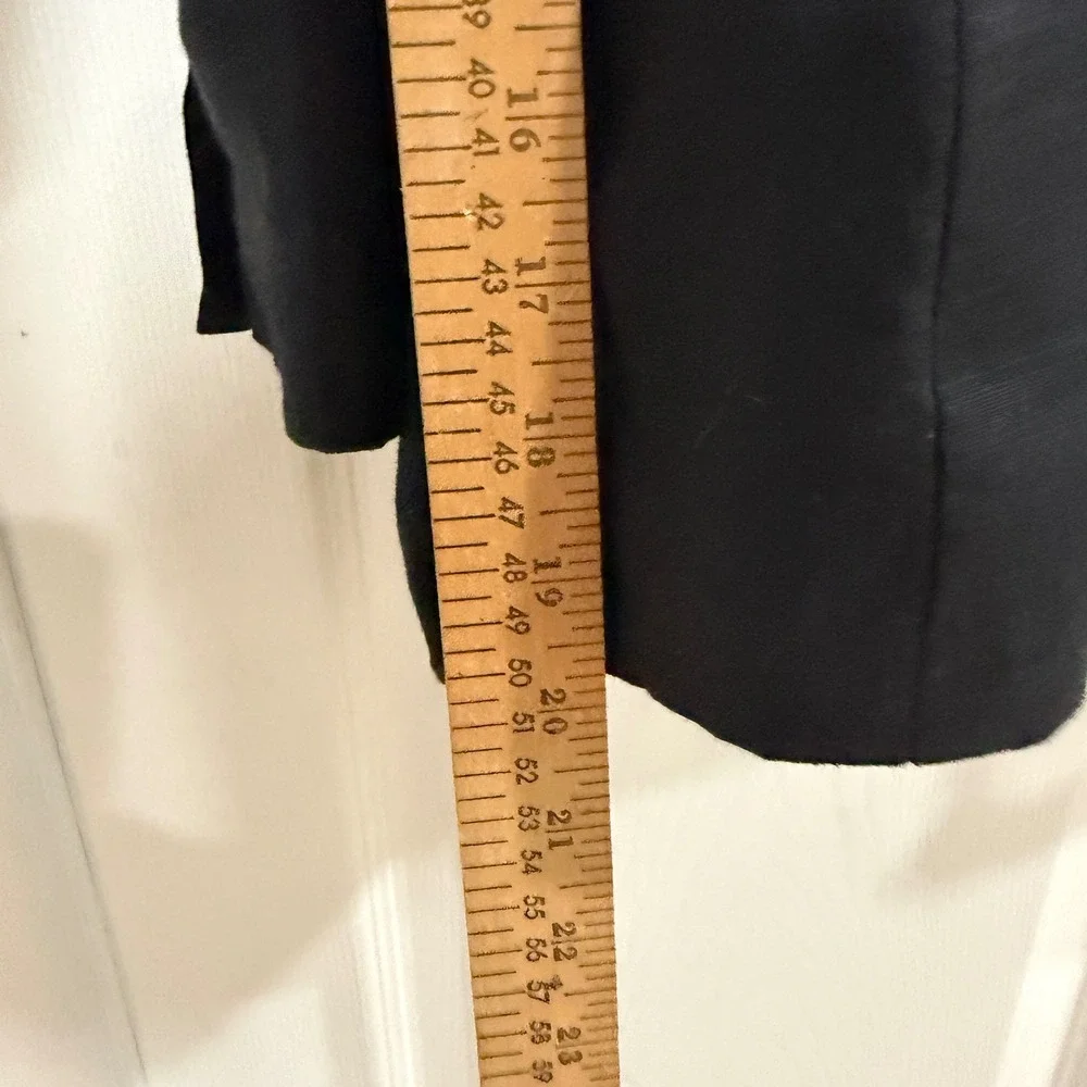 Skingraft Black 100% Linen Asymmetric Wrap Blazer Jacket XL Shawl Collar Tie